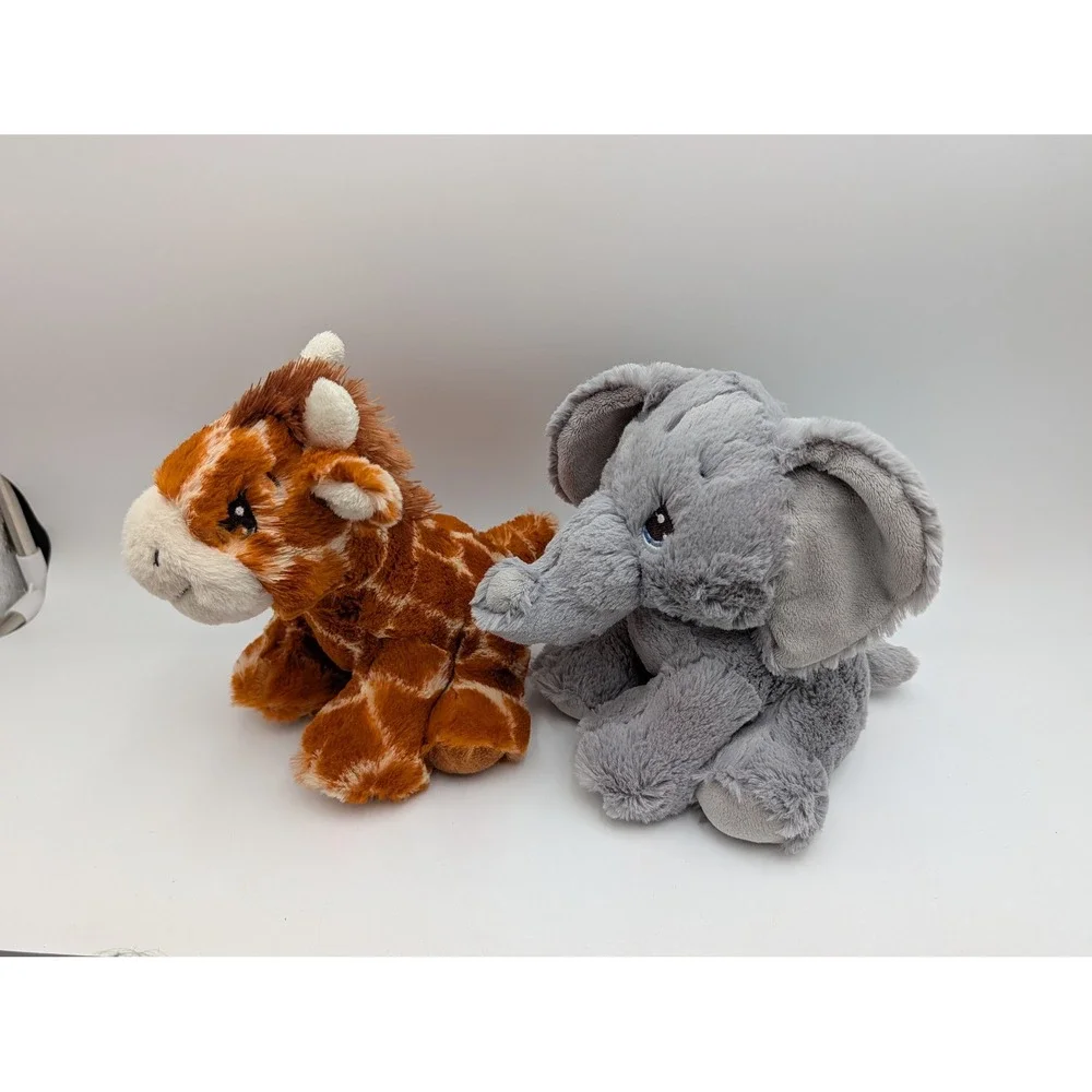 Aurora Precious Moments Plush Elephant Giraffe Teardrop Eyes Lot of 2